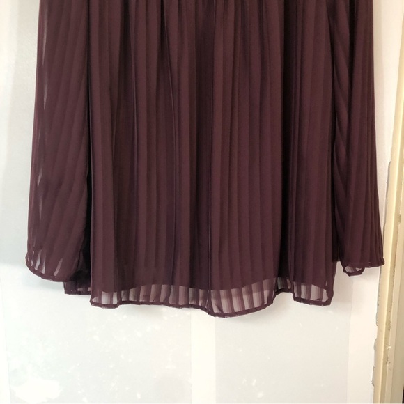 Torrid Burgundy Stripe Lace Bell Sleeve Chiffon Blouse 3X - Picture 7 of 16